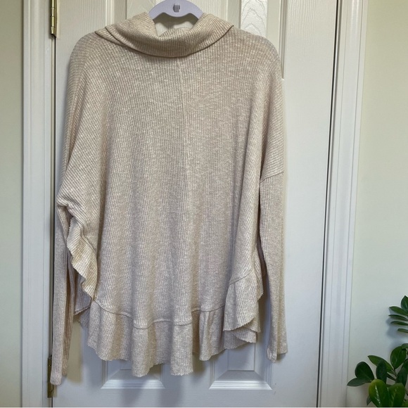 ANTHROPOLOGIE Postmark Orley Ruffled Cowlneck Ivory M/ L - Picture 5 of 11